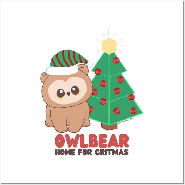 Owlbear Home for Critmas (Christmas // D20) Wall Art by whimsyworks